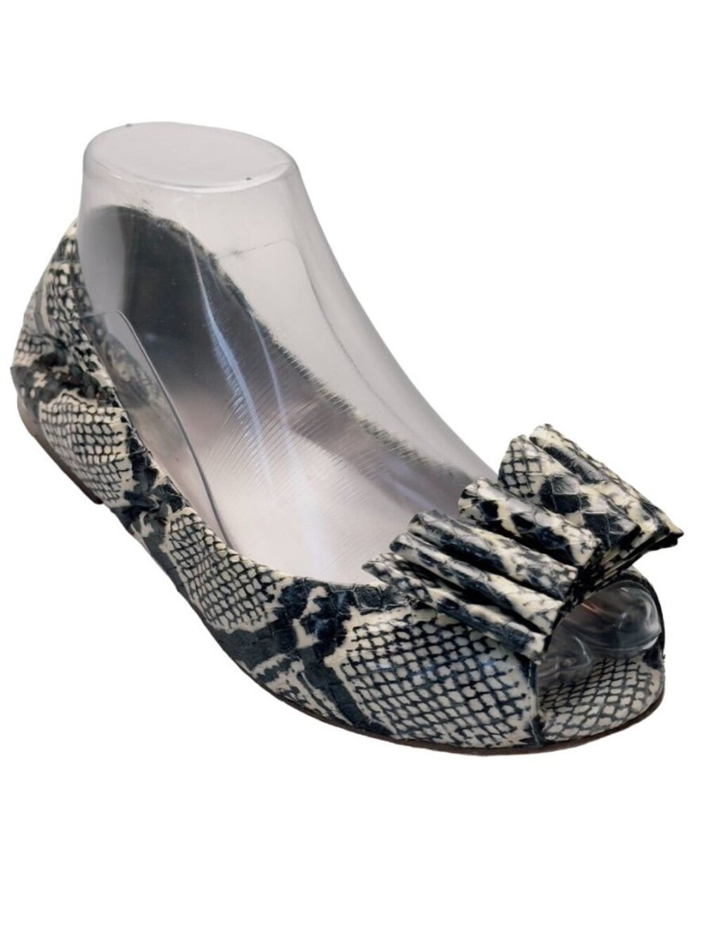 Shoes BLOCH Python Print Leather Ballerina Flats Size 38 7 1/2